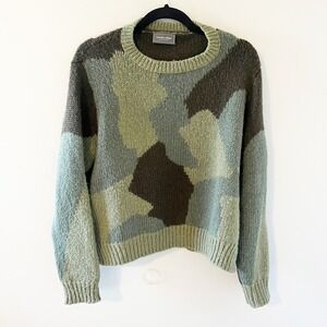 Wooden ships camo green knit sweater small/medium
